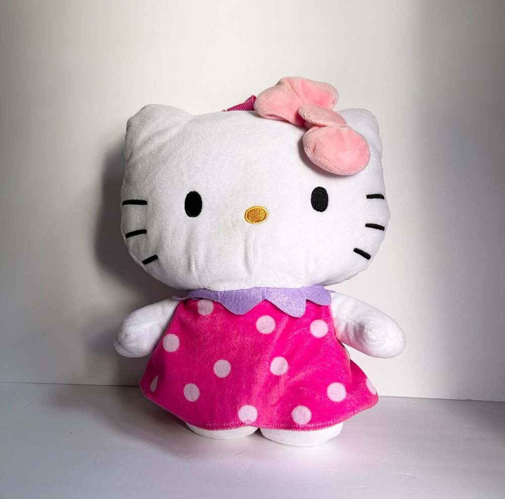 Sanrio Hello Kitty Polka Dot Dress Plush Backpack